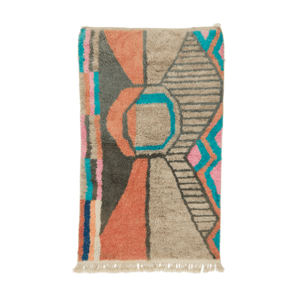 Medium vintage Boujad rug white pink